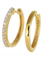 Yellow Gold 0.25 Carat Diamond Embellished Hoops Earrings