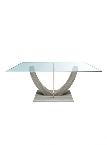 7-Piece Lisly Dining Set Brown/Clear