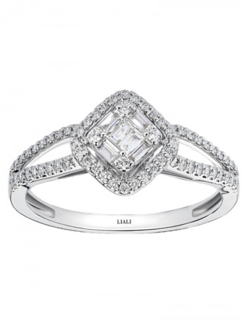 18K White Gold Diamond Studded Ring