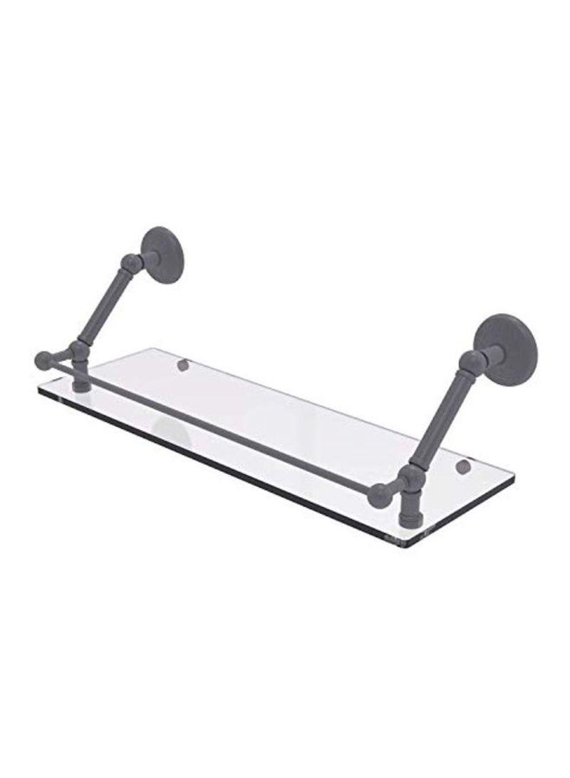 Floating Gallery Rail Glass Shelf Clear/Matte Grey 24inch