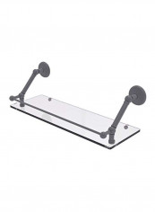 Floating Gallery Rail Glass Shelf Clear/Matte Grey 24inch