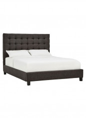 Briella Button Tufted Bed With Mattress Dark Grey 180 x 200centimeter