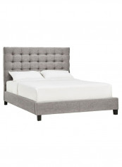 Briella Button Tufted Bed With Mattress Grey 180 x 200centimeter