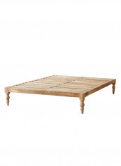 Classic Solid Wood Bed Natural Beige 200 x 200centimeter