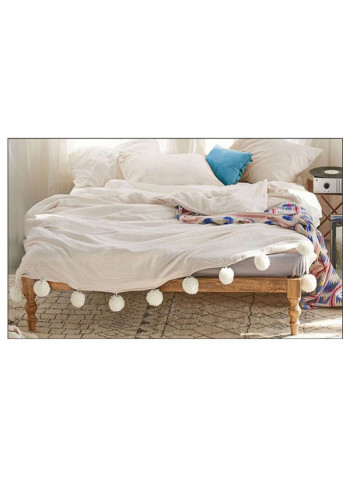 Classic Solid Wood Bed Natural Beige 200 x 200centimeter