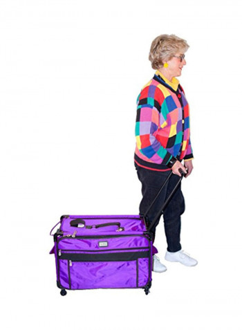 Sewing Machine Case Trolley Purple/Black 28.5x3.2x20.5inch