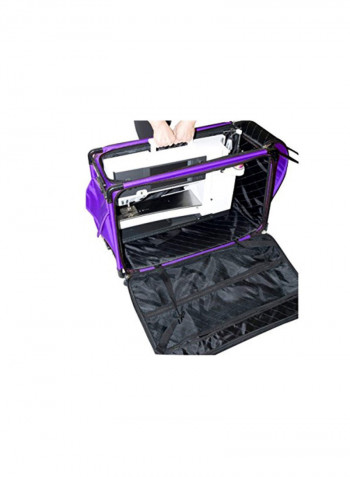 Sewing Machine Case Trolley Purple/Black 28.5x3.2x20.5inch