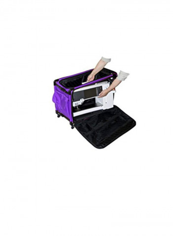 Sewing Machine Case Trolley Purple/Black 28.5x3.2x20.5inch