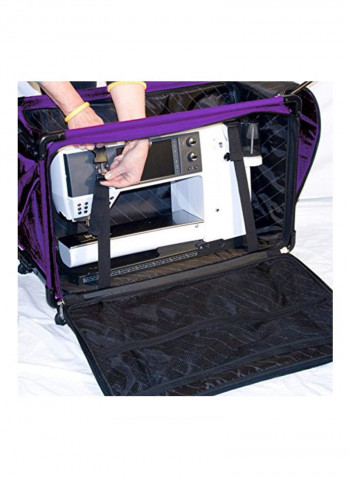Sewing Machine Case Trolley Purple/Black 28.5x3.2x20.5inch
