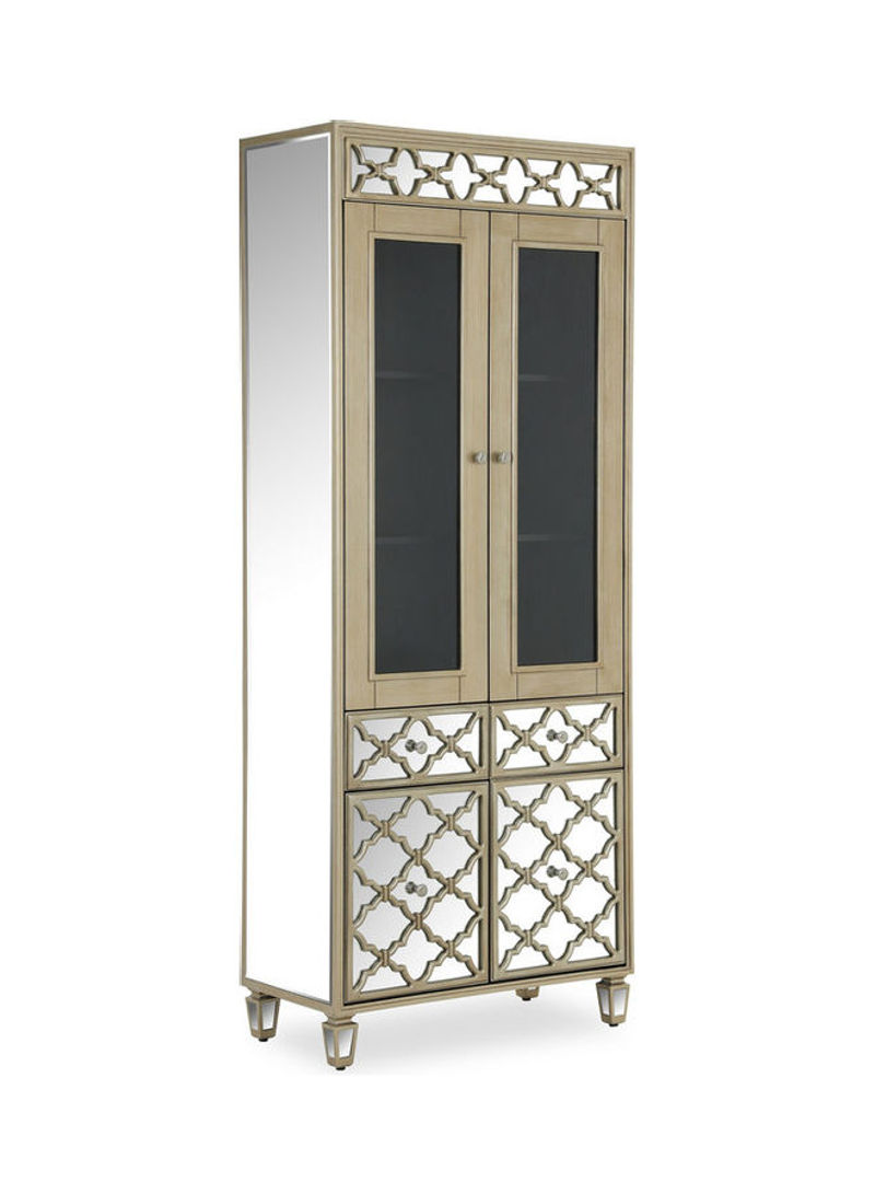 Whitney Curio Cabinet Silver/Gold