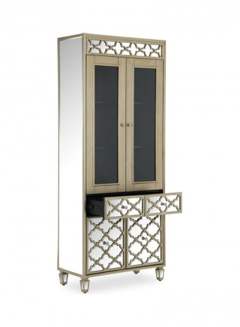Whitney Curio Cabinet Silver/Gold