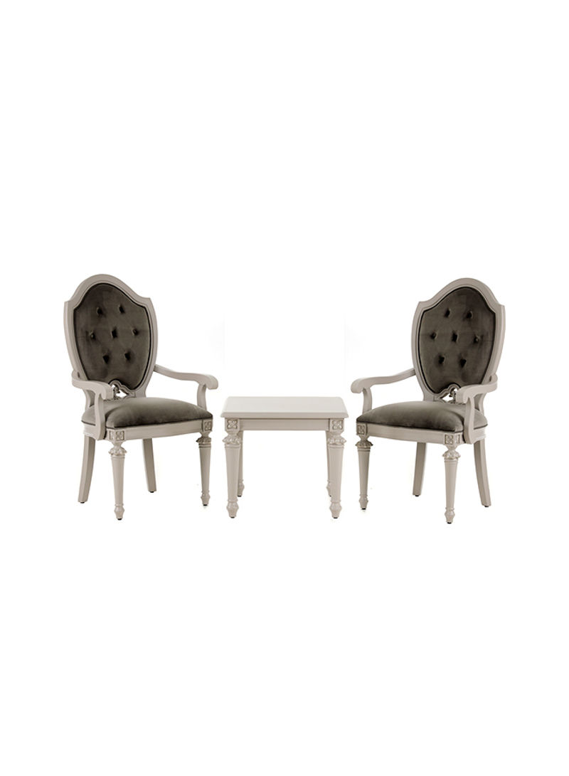 Zakiya Table With 2 Chairs Tea Set White 66 x 52 x 78cm