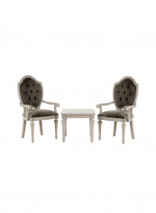 Zakiya Table With 2 Chairs Tea Set White 66 x 52 x 78cm