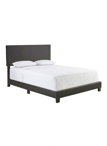 Zander Padded Platform Bed With Mattress Dark Grey/White Super King