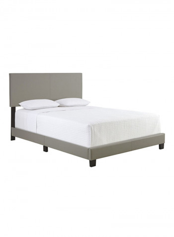 Zander Padded Platform Bed With Mattress Grey/White Super King