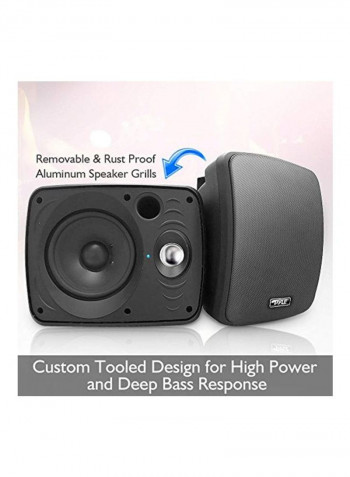 2-Piece Wall Mounted Bluetooth Speaker PDWR64BTB Black