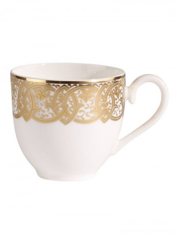12-Piece Golden Oasis Espresso Cup And Saucer Set White/Gold