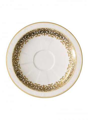 12-Piece Golden Oasis Espresso Cup And Saucer Set White/Gold