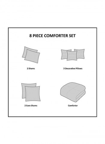 8-Piece Comforter Sets Blue/Brown Queen