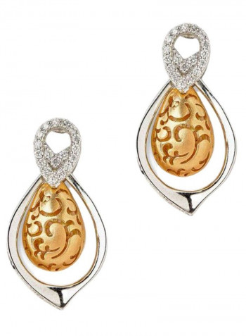 18K Gold Diamond Studded Earrings