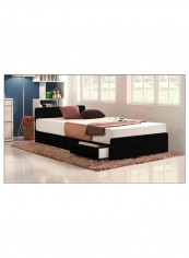 3-Drawer Storage Bed Without Mattress Black 180 x 200centimeter