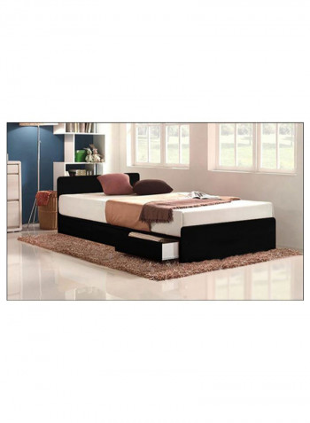 3-Drawer Storage Bed Without Mattress Black 180 x 200centimeter