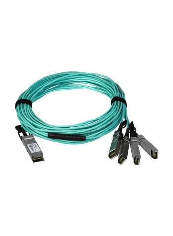 QSFP Active Optical Breakout Cable 23feet Green/Black