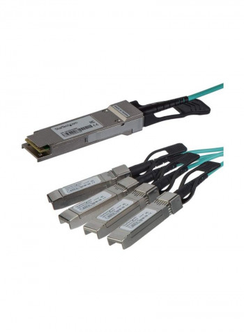QSFP Active Optical Breakout Cable 23feet Green/Black
