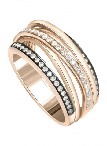 14 Karat Rose Gold Diamond Studded Ring