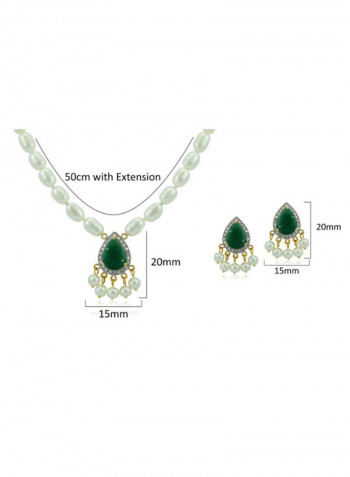 18 Karat Gold Royal Indian Emerald Jewellery Set