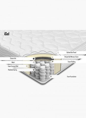 iGel Spring King Mattress Beige 180 x 200 x 26centimeter