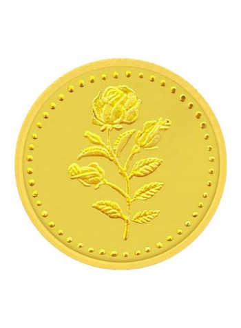 24 Karat 10g Gold Flower Design Coin