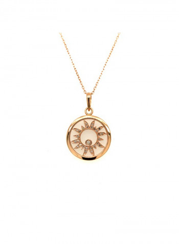 18 Karat Rose Gold Sun Diamond Pendant Necklace