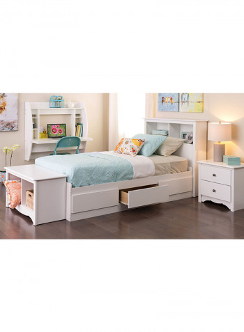 Winslow Twin Headboard Bed With Mattress White/Beige Super King