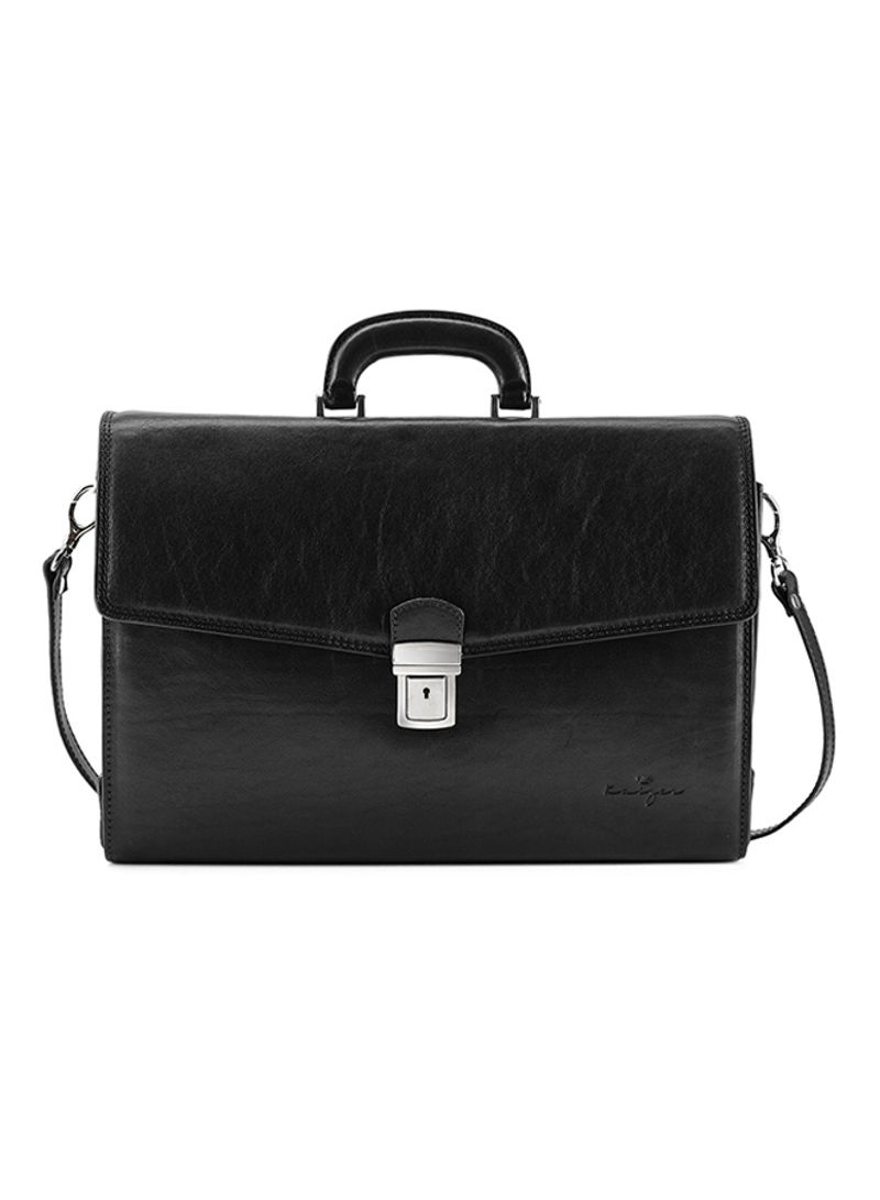 Adroit Leather Business Laptop Bag Dark Brown