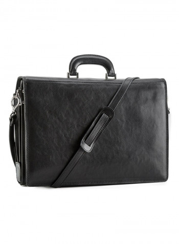 Adroit Leather Business Laptop Bag Dark Brown