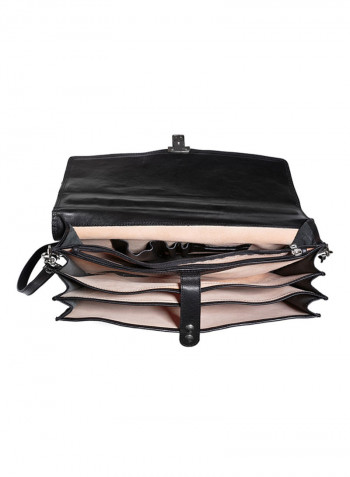 Adroit Leather Business Laptop Bag Dark Brown