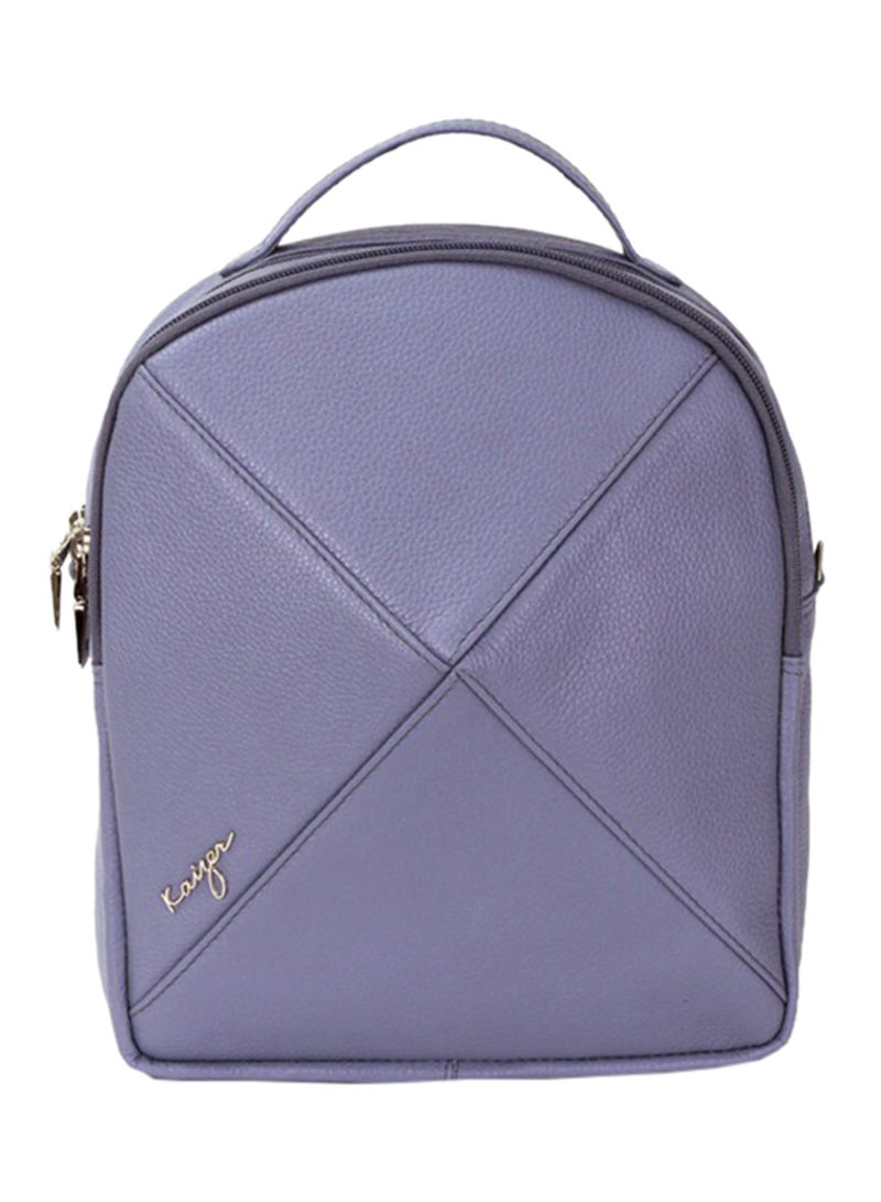 Cosset Leather Curved Backpack Purple