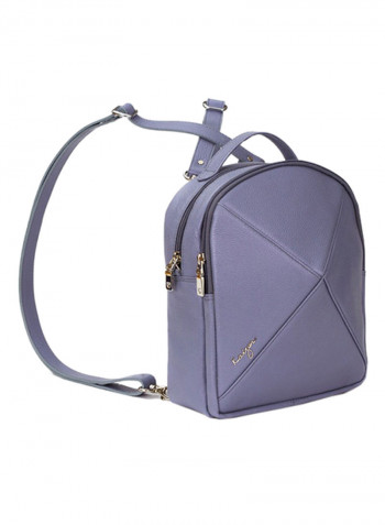 Cosset Leather Curved Backpack Purple