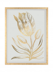 Gold Foil Floral I Wall Art Gold/White 59.69 x 80.01 x 2.54centimeter