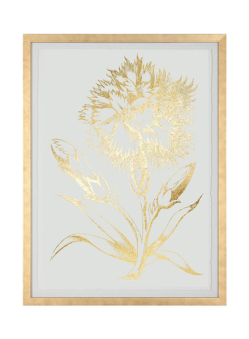 Gold Foil Floral II Wall Art Gold/White 59.69 x 80.01 x 2.54centimeter