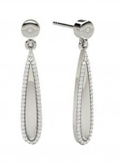 18K White Gold Exquisite Design Diamond Dangle Earring