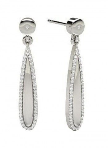 18K White Gold Exquisite Design Diamond Dangle Earring