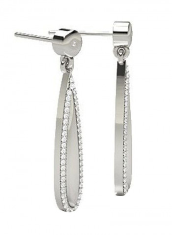18K White Gold Exquisite Design Diamond Dangle Earring