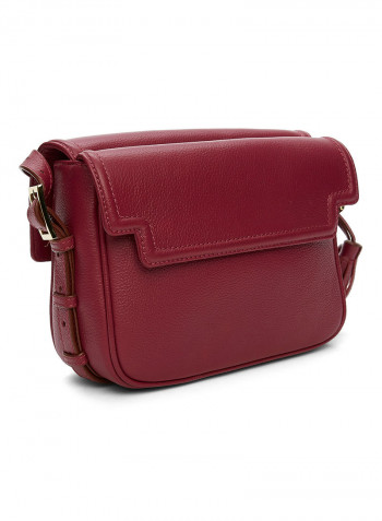 Leather Satchel Bag Raspberry