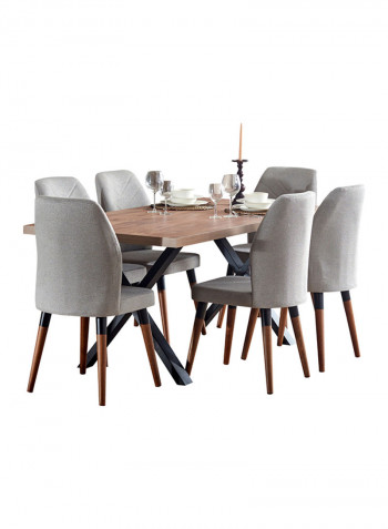 7-Seater Dining Set Multicolour 180 x 76 x 90centimeter