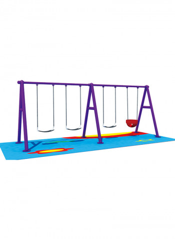 RW-13113 Kids Swing Set 4 Seats Outdoor Play 400 x 130 x 200cm