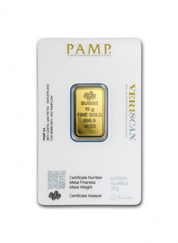 24 Karat Swiss Pamp Queen Fortuna Gold Bar