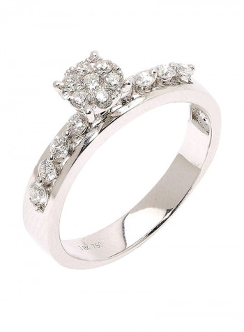 18K White Gold Diamond Studded Ring