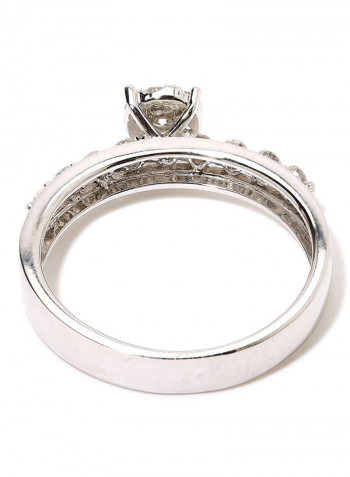 18K White Gold Diamond Studded Ring